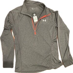 Under Armour half zip casual sportyCharcoal /Red/orange Pullover NWT woman's LG
